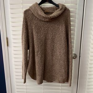 Taupe oversized cowl-neck sweater